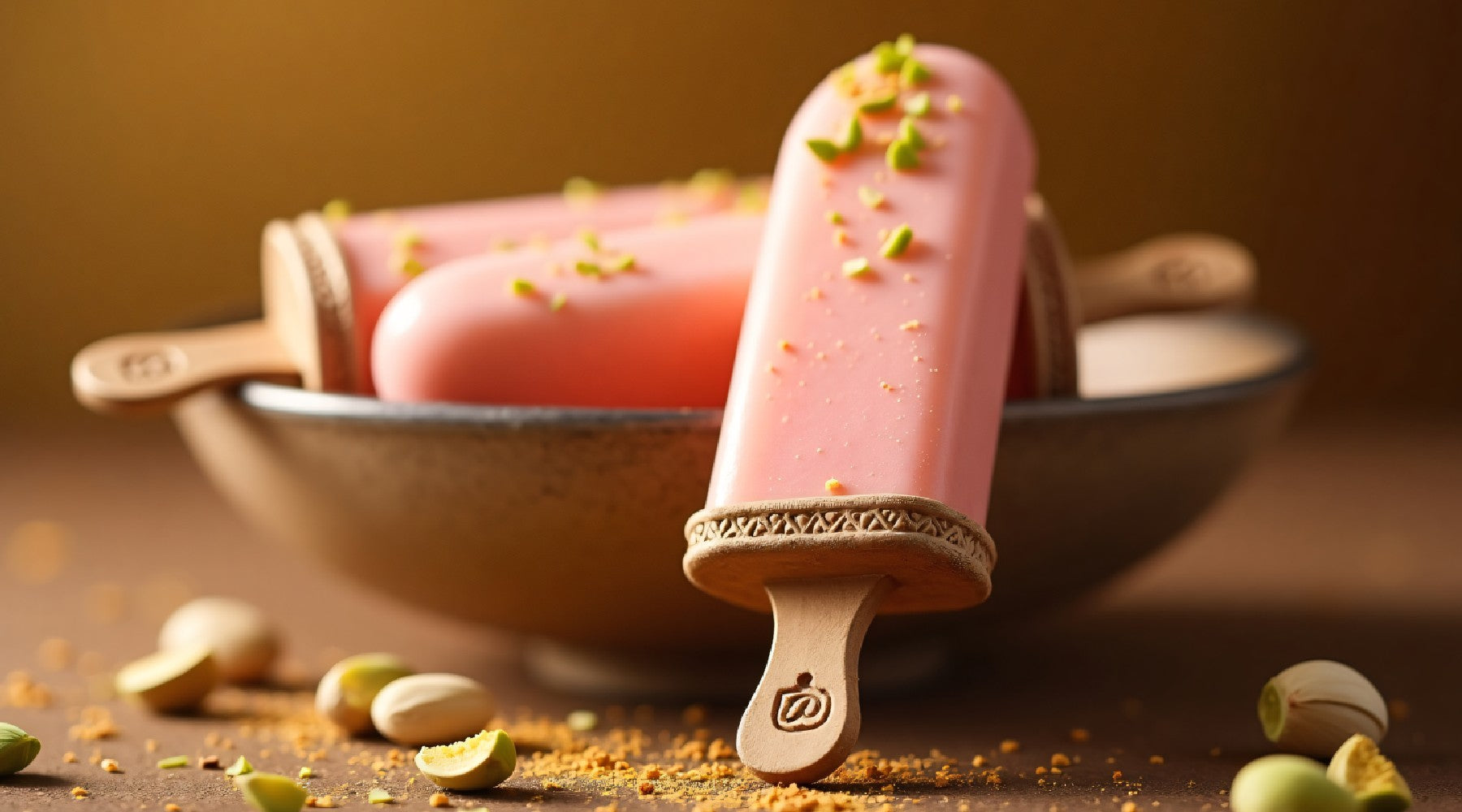 Strawberry Cardamom Kulfi with Golden Spices